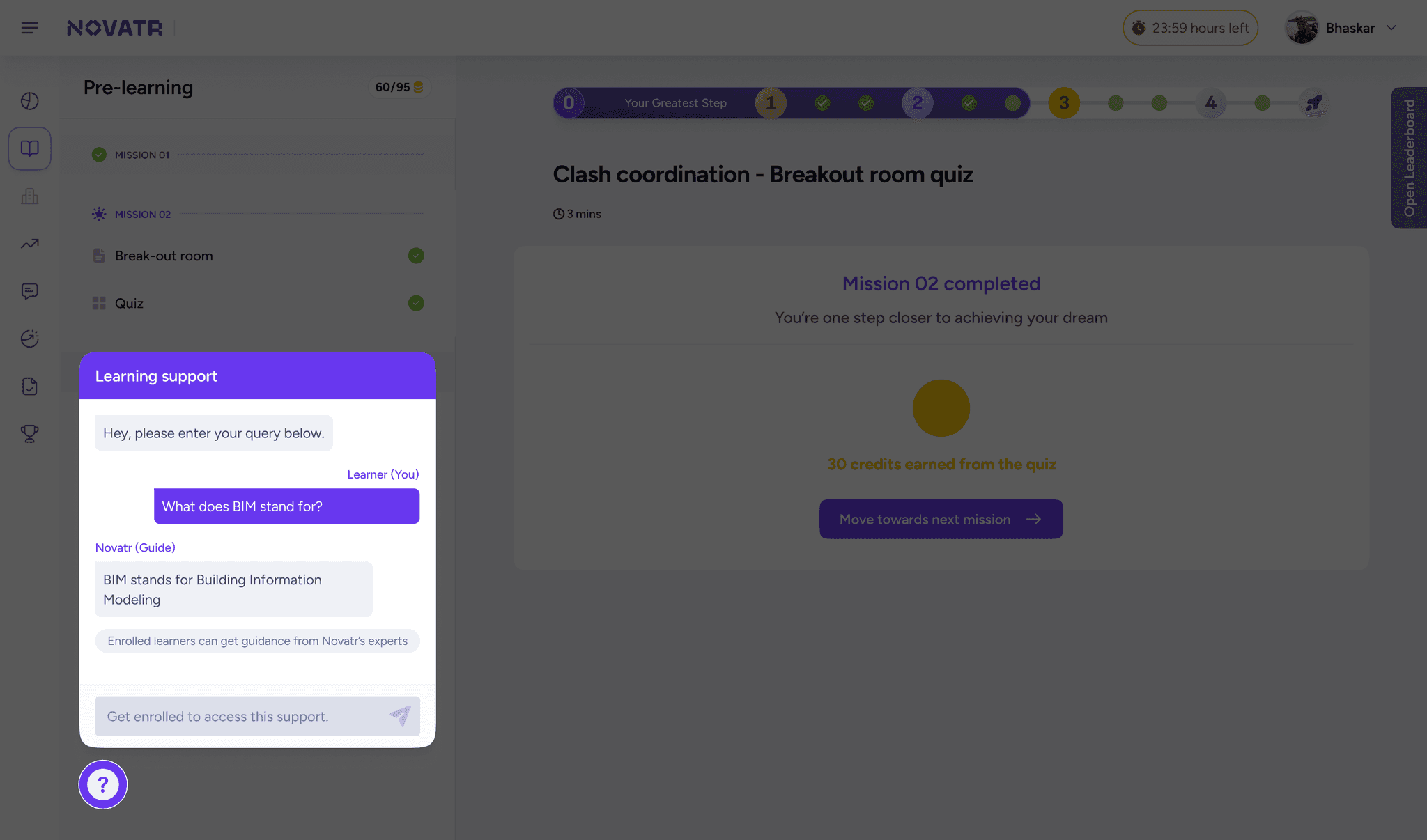 Milestone 2 — learning support unlock
