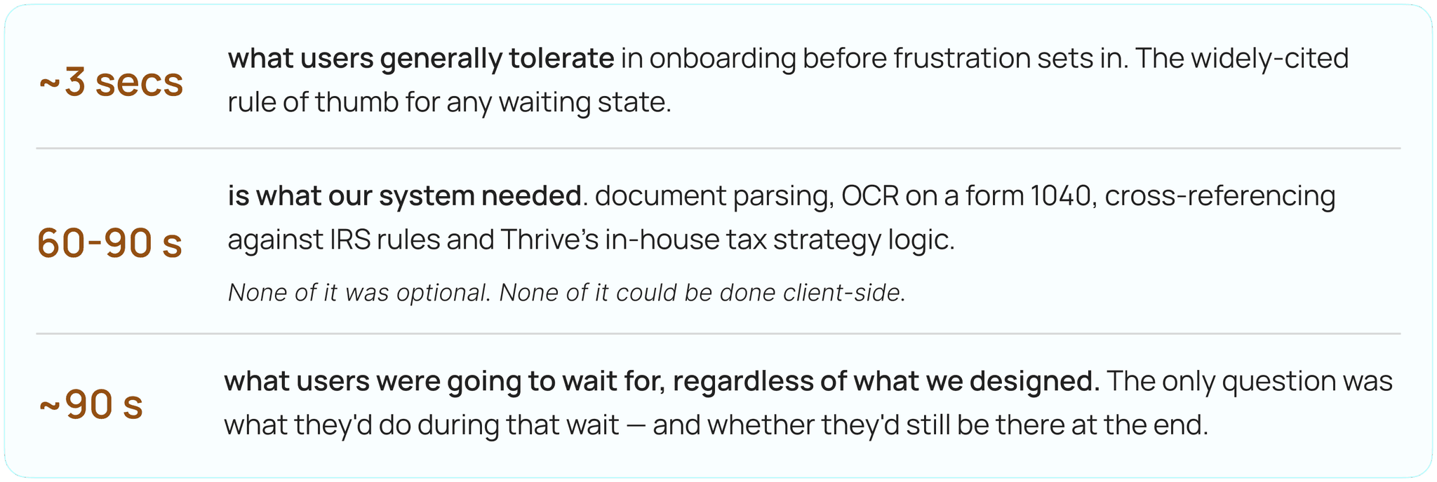 OCR document parsing across a 60–90s wait